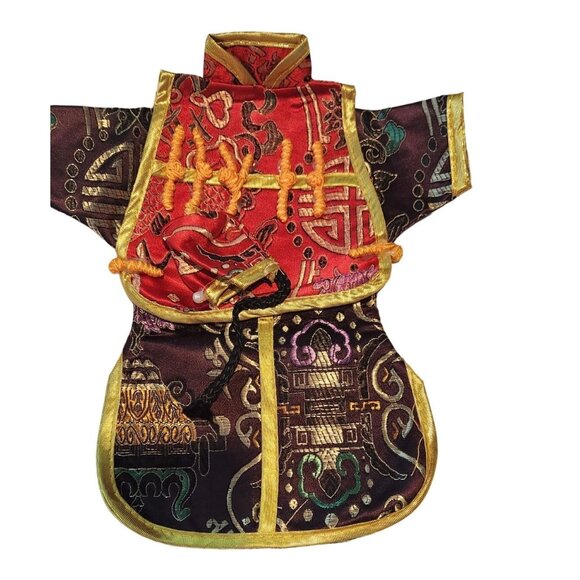 Wine Bottle Cover 3 piece set Hat Vest Kimono Red Black Silver Purple Gold Trim - Picture 7 of 8